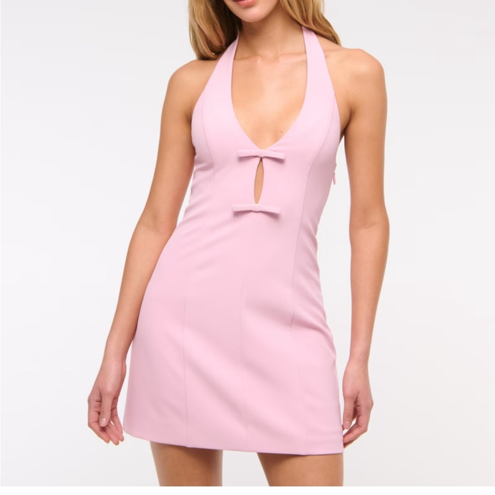 NWT Abercrombie & Fitch Pink Mini Dress XS tall halter skort